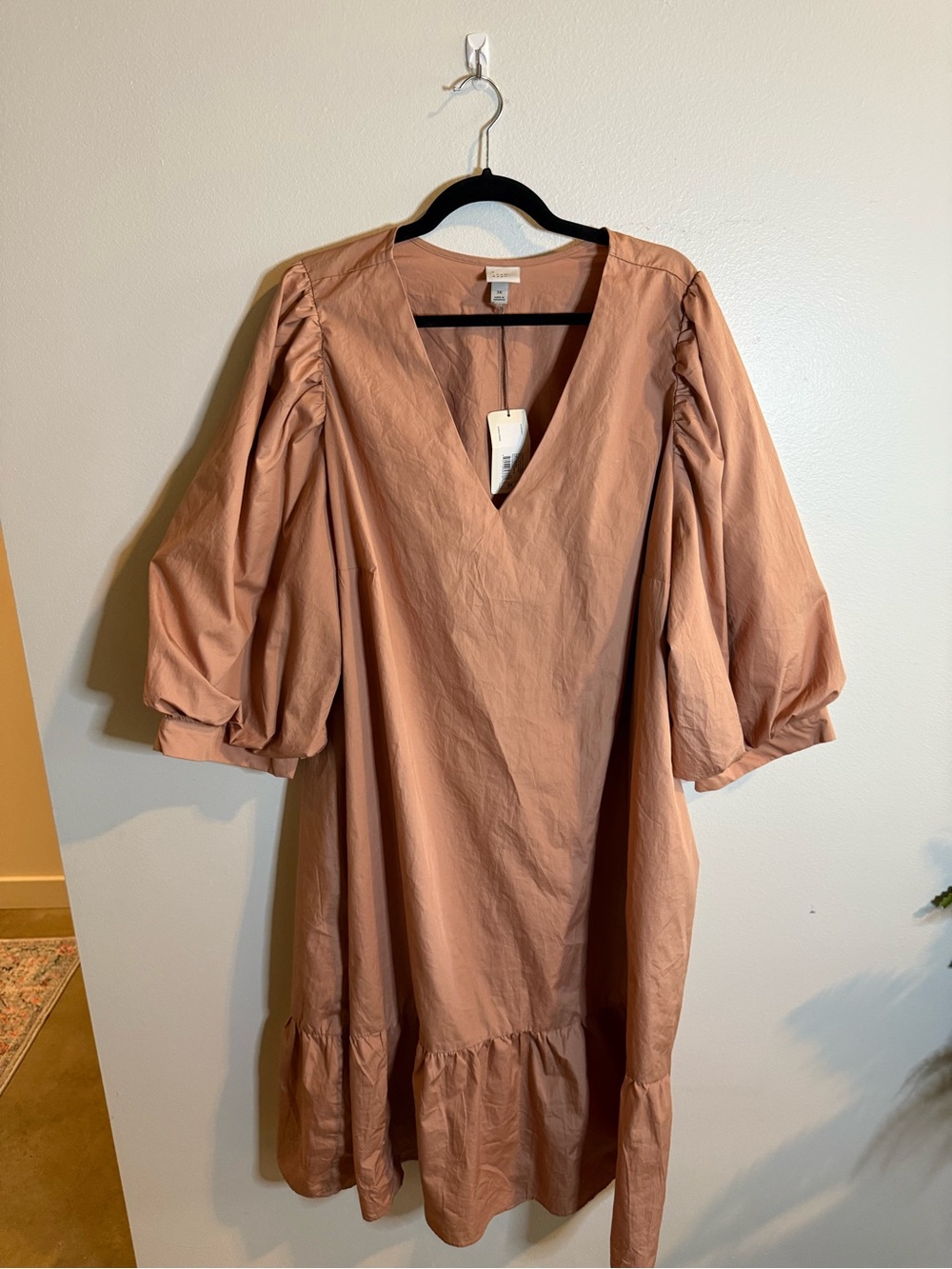 a new day Mauve Puff-Sleeve Midi Dress